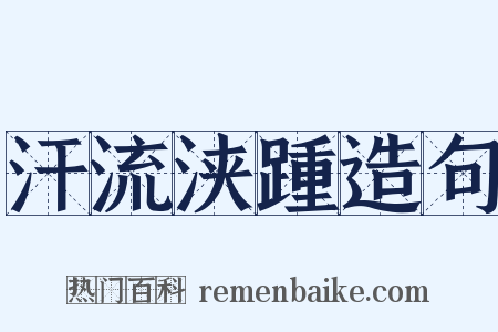 汗流浃踵造句是什么意思的图片